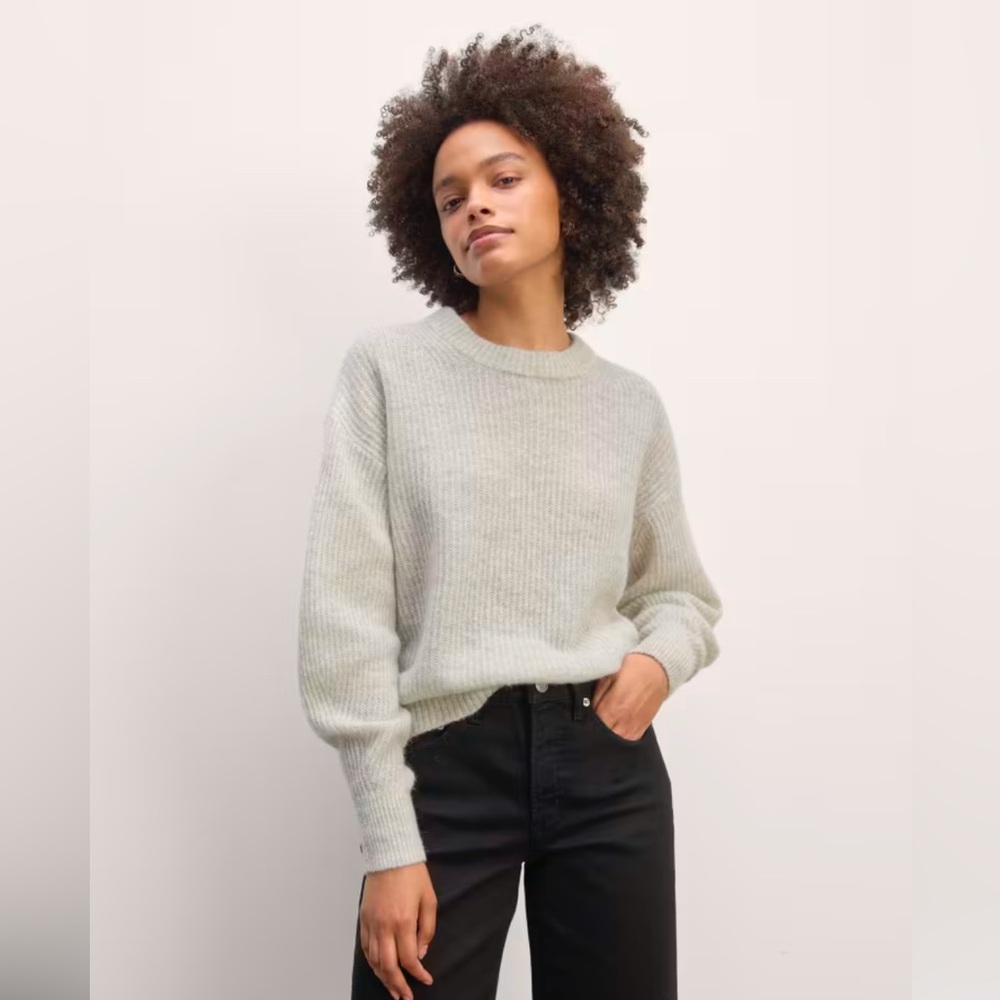 Everlane Alpaca Cocoon Crew - Almond xs